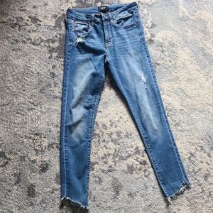 Blue Distressed Women's Jeans